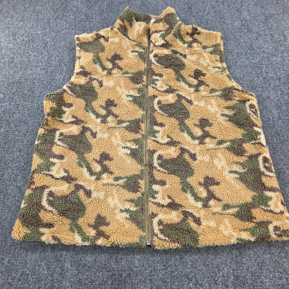 Grace‎ & Emma 2XL Fleece Vest Sleeveless Camouflage Print Full Zip